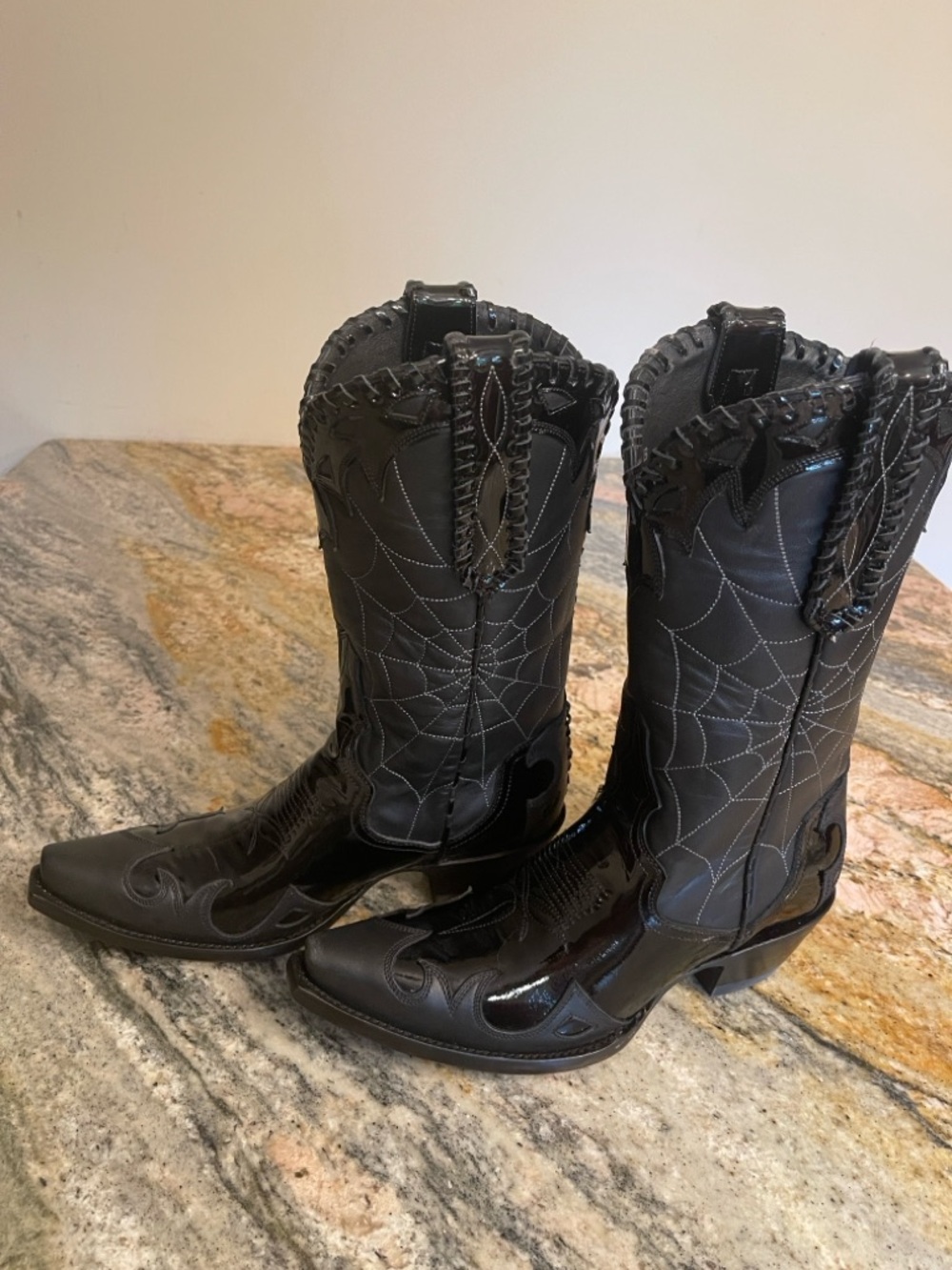 Double D Ranch Dream Spinner Black 
Patent Boots Size 8 NWB